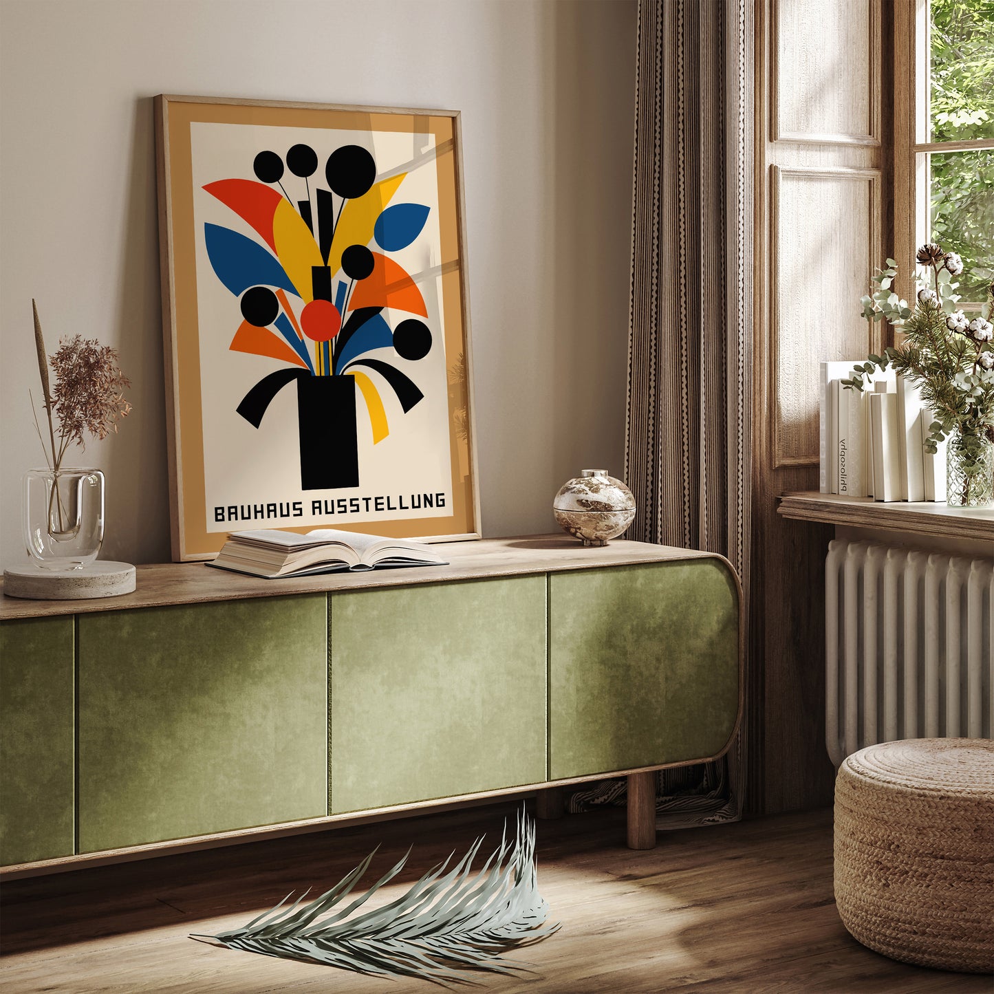 Geometric Bauhaus Bouquet Poster