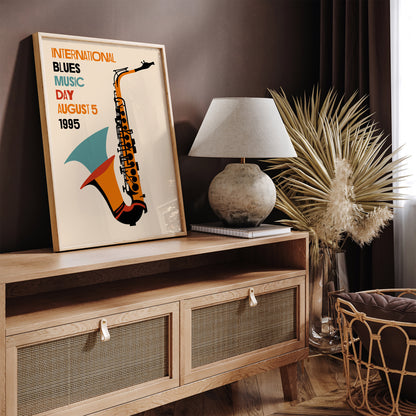 Blues Music Day - Saxophone Poster