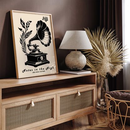 Vintage Gramophone Music Poster