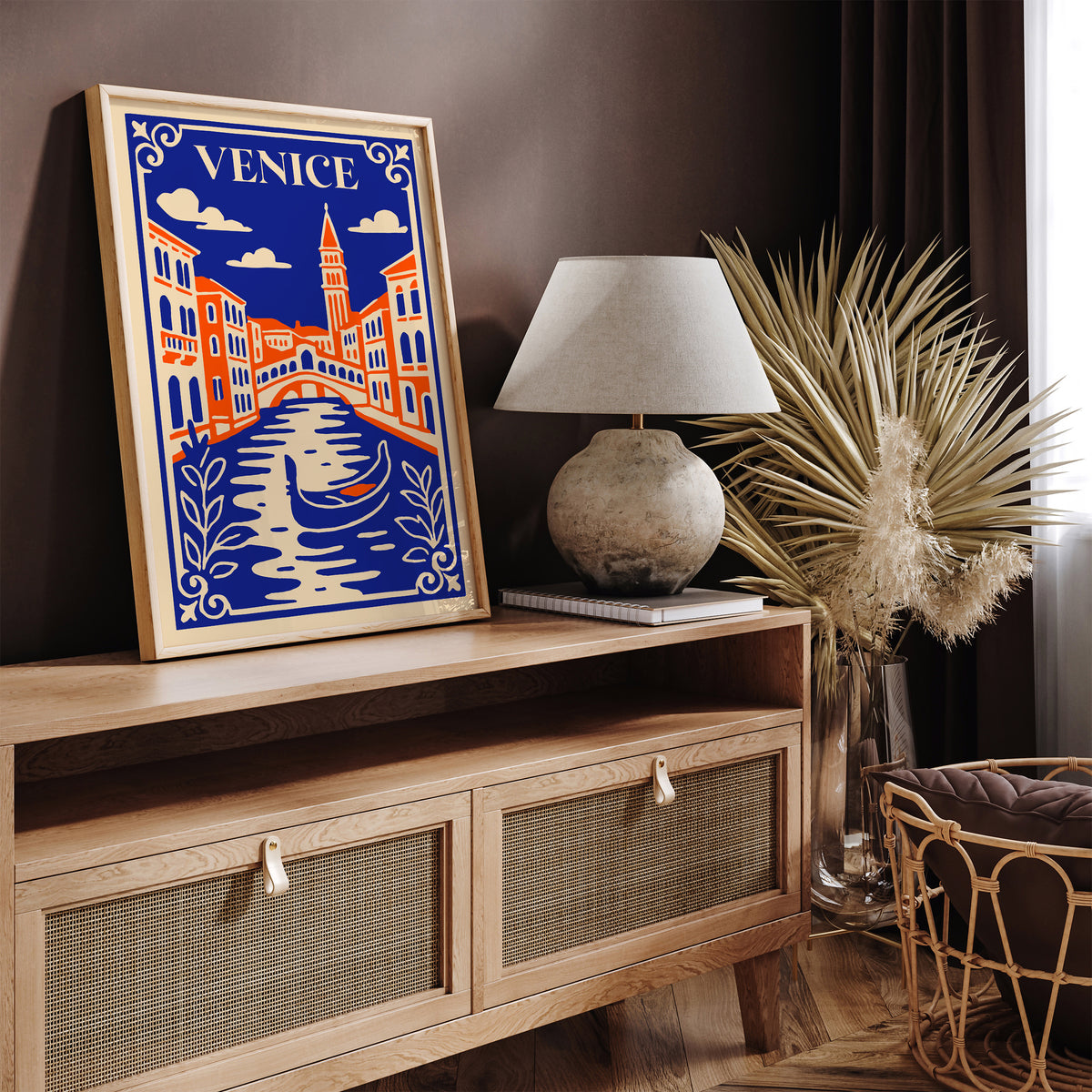 Venice Italy Blue Cityscape Travel Poster