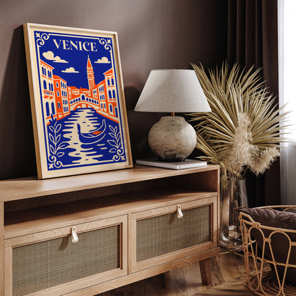 Venice Italy Blue Cityscape Travel Poster