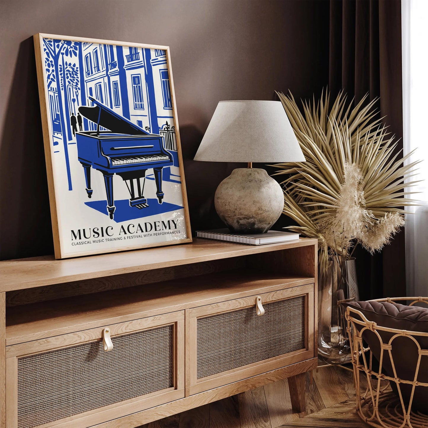 Music Academy Wall Print – Blue Piano Art