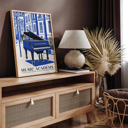 Music Academy Wall Print – Blue Piano Art