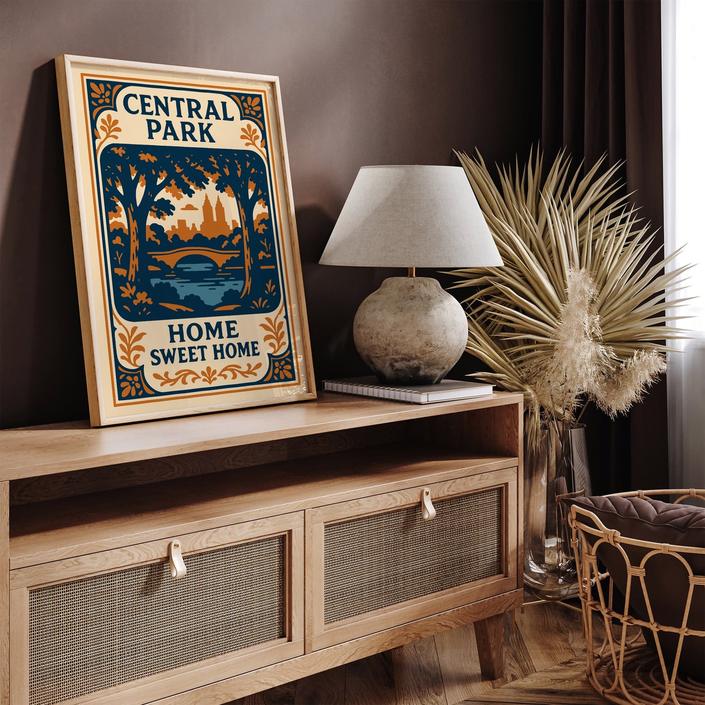 Central Park NYC Poster - Home Sweet Home Quote Art