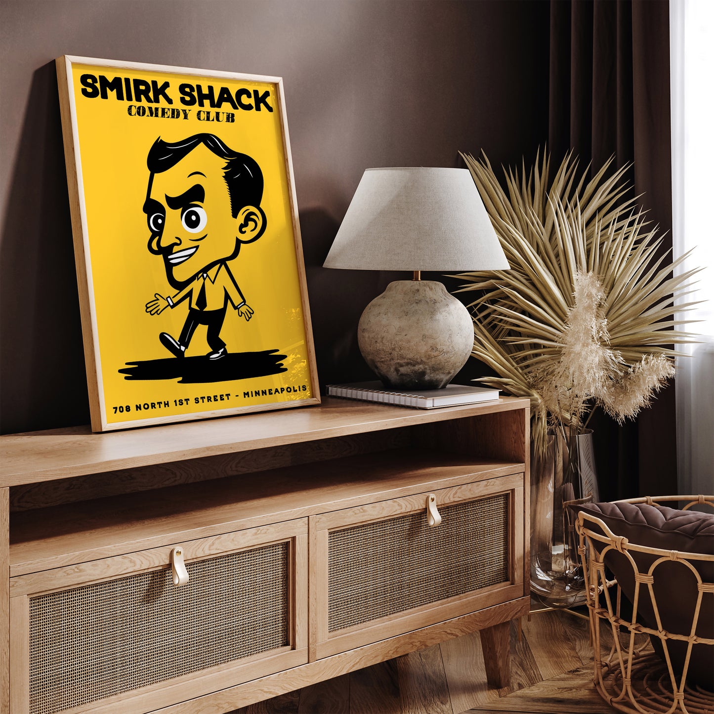 Comedy Club - Smirk Shack - Retro Advertising Poster