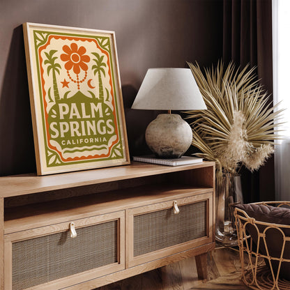 Retro Bohemian Palm Springs California Poster