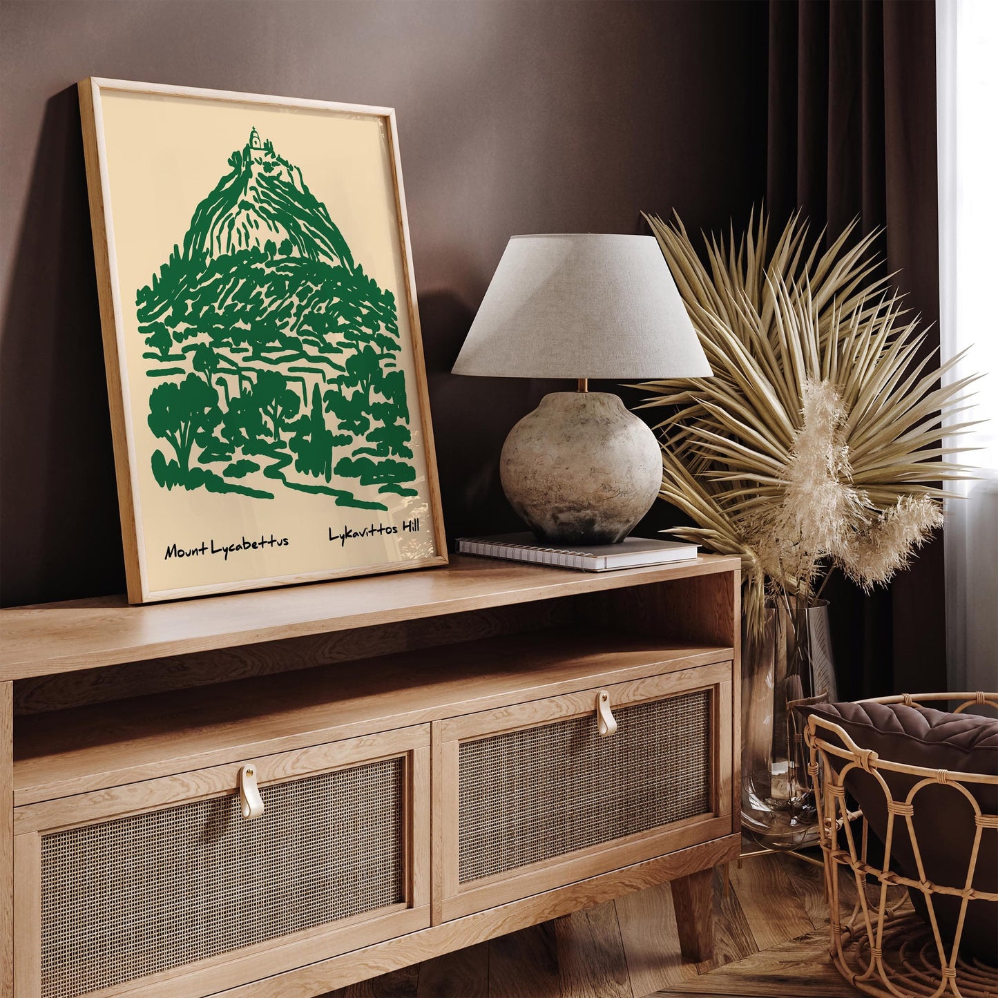 Mount Lycabettus Poster - Green Athens Landscape Wall Art