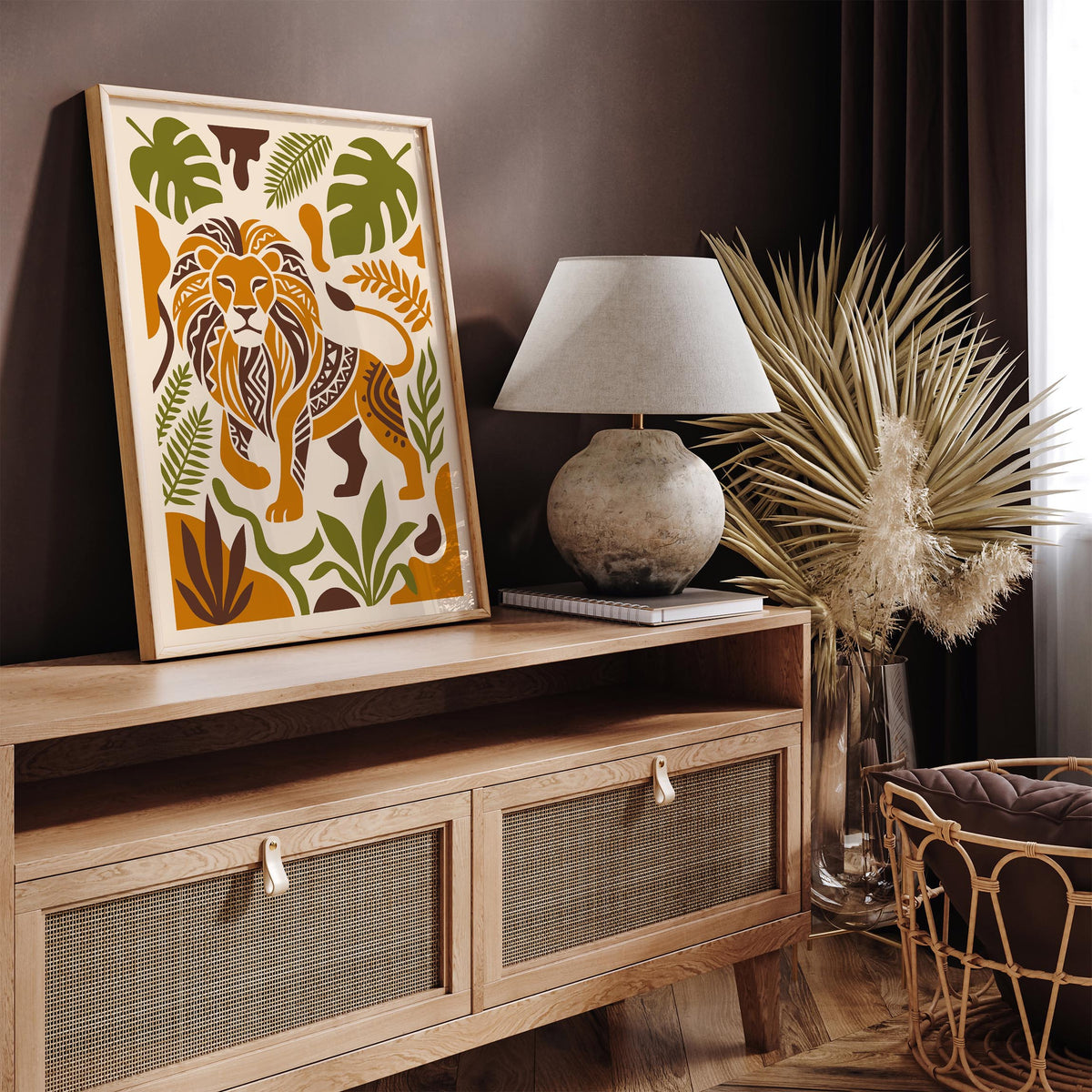 Lion King of the Jungle Art Poster
