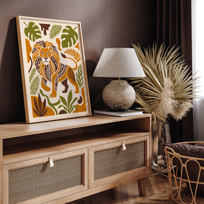 Lion King of the Jungle Art Poster