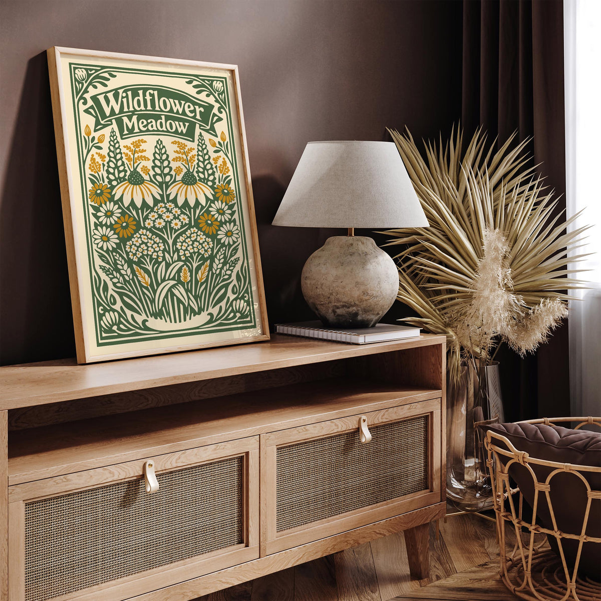 Wildflower Meadow Botanical Nature Art Poster