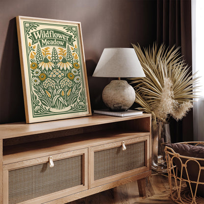 Wildflower Meadow Botanical Nature Art Poster