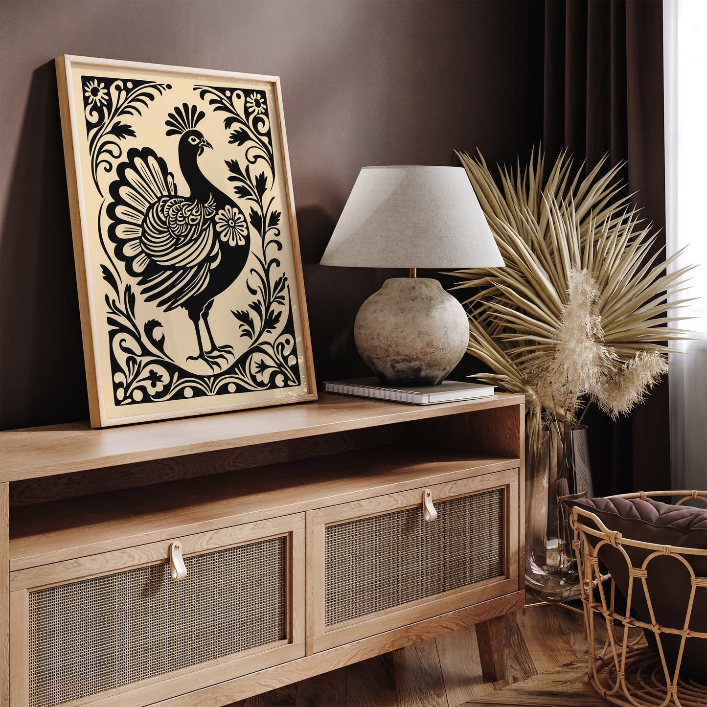 Turkey Bird Print Farmhouse Kitchen Wall Decoration