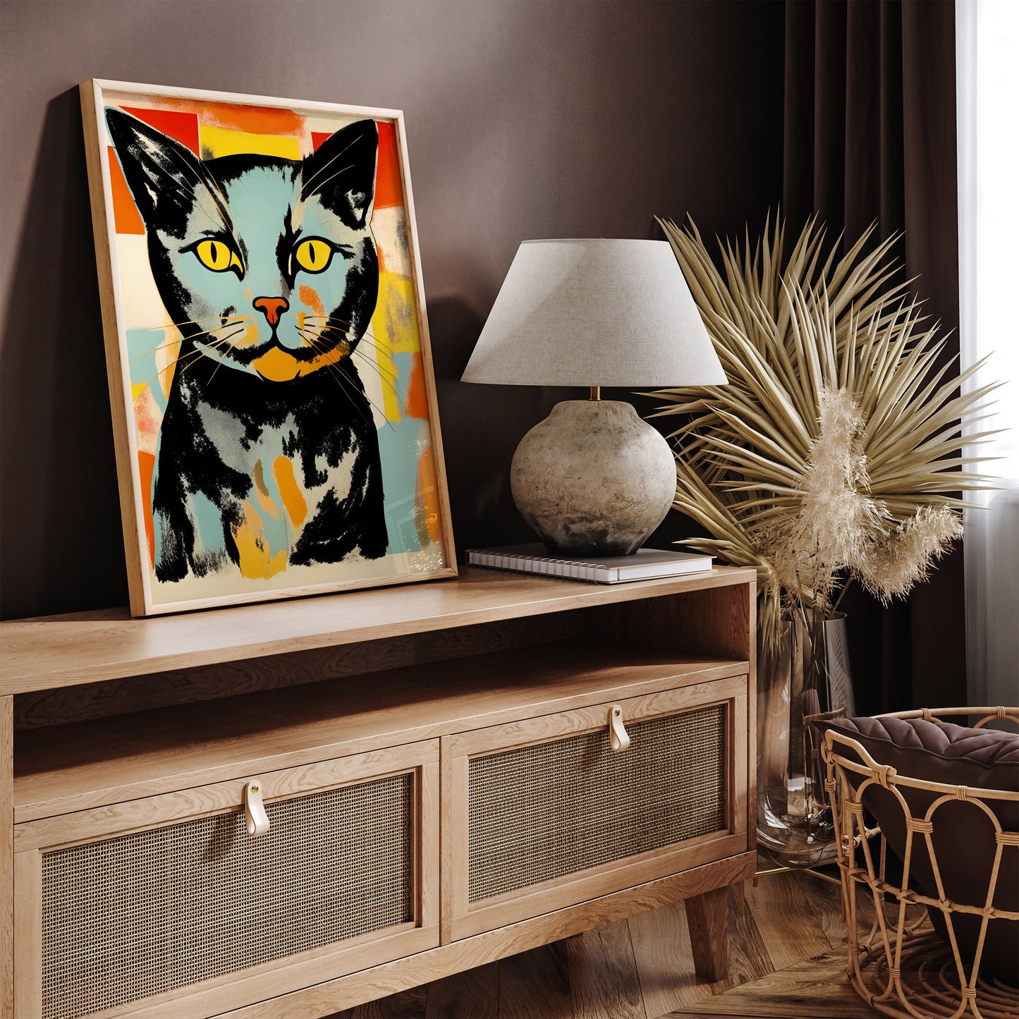 Lithography Cat Retro Poster