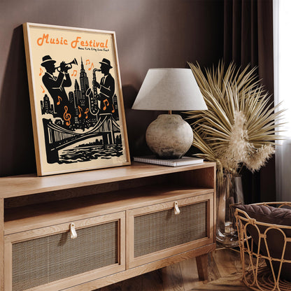 Music Festival Poster - Jazz Fest Retro Wall Art