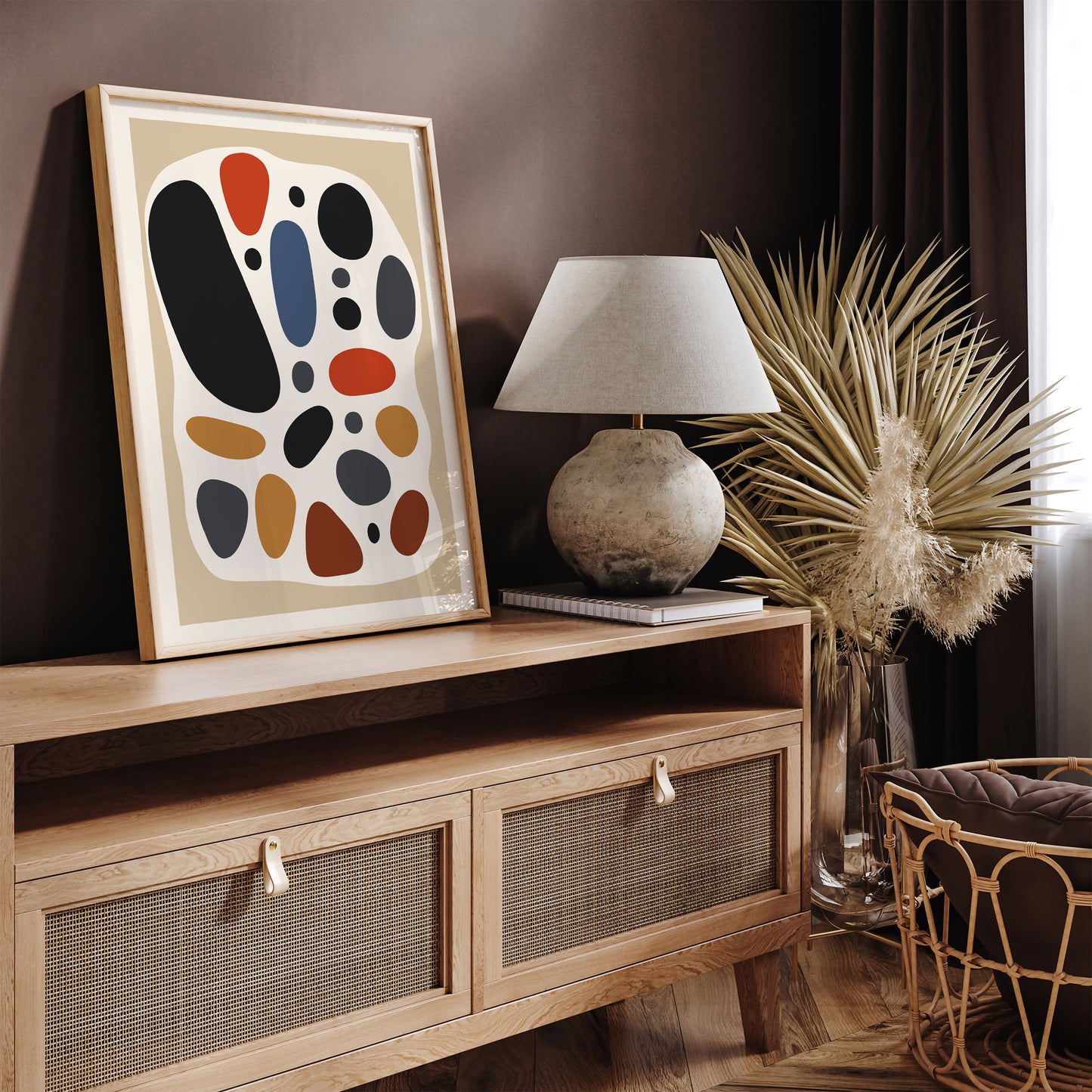 Abstract Boho Stones Poster