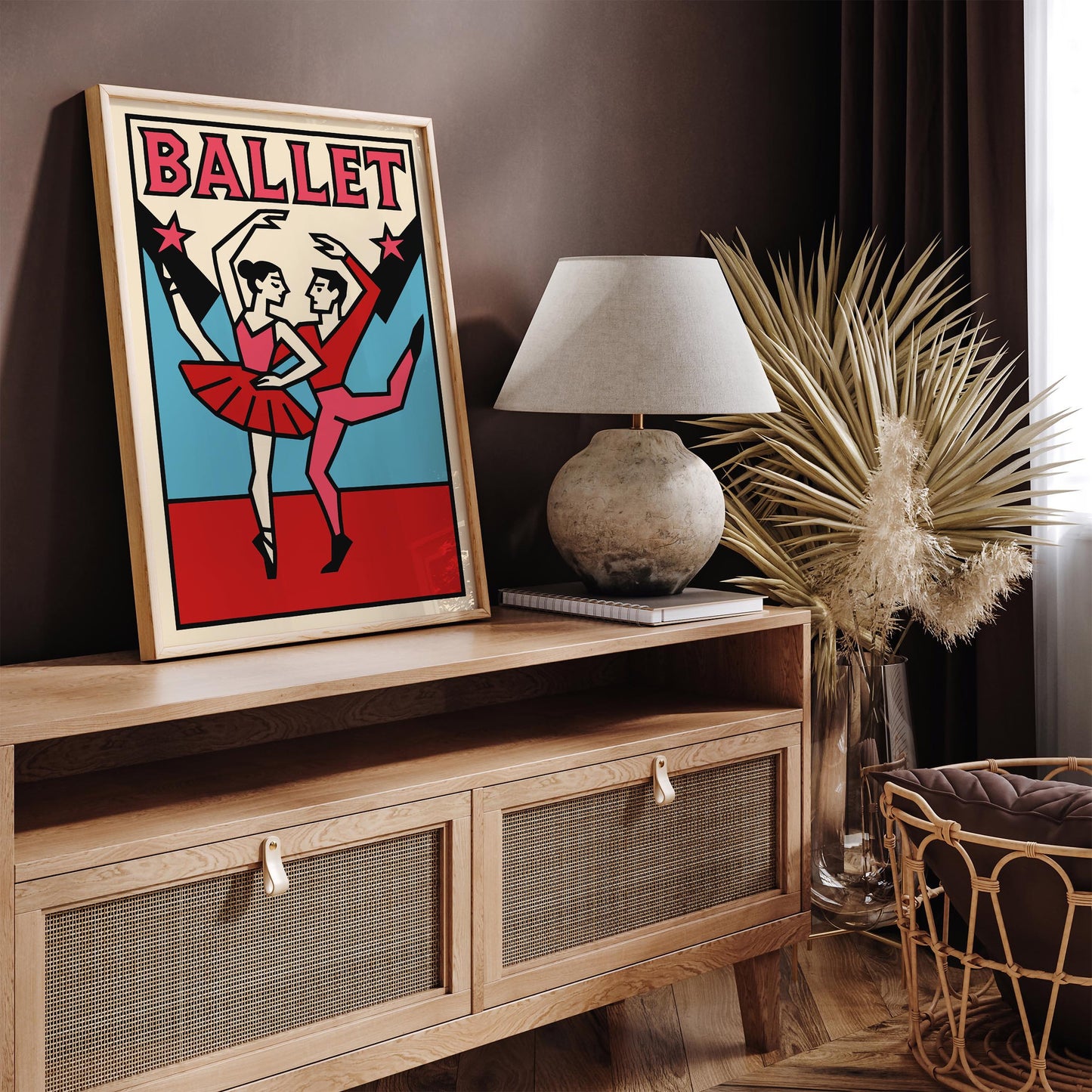 Retro Ballet Poster Print