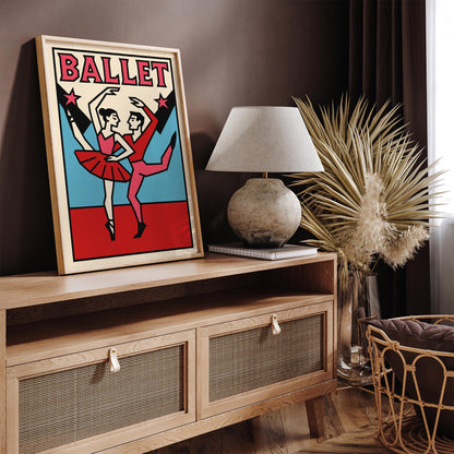 Retro Ballet Poster Print