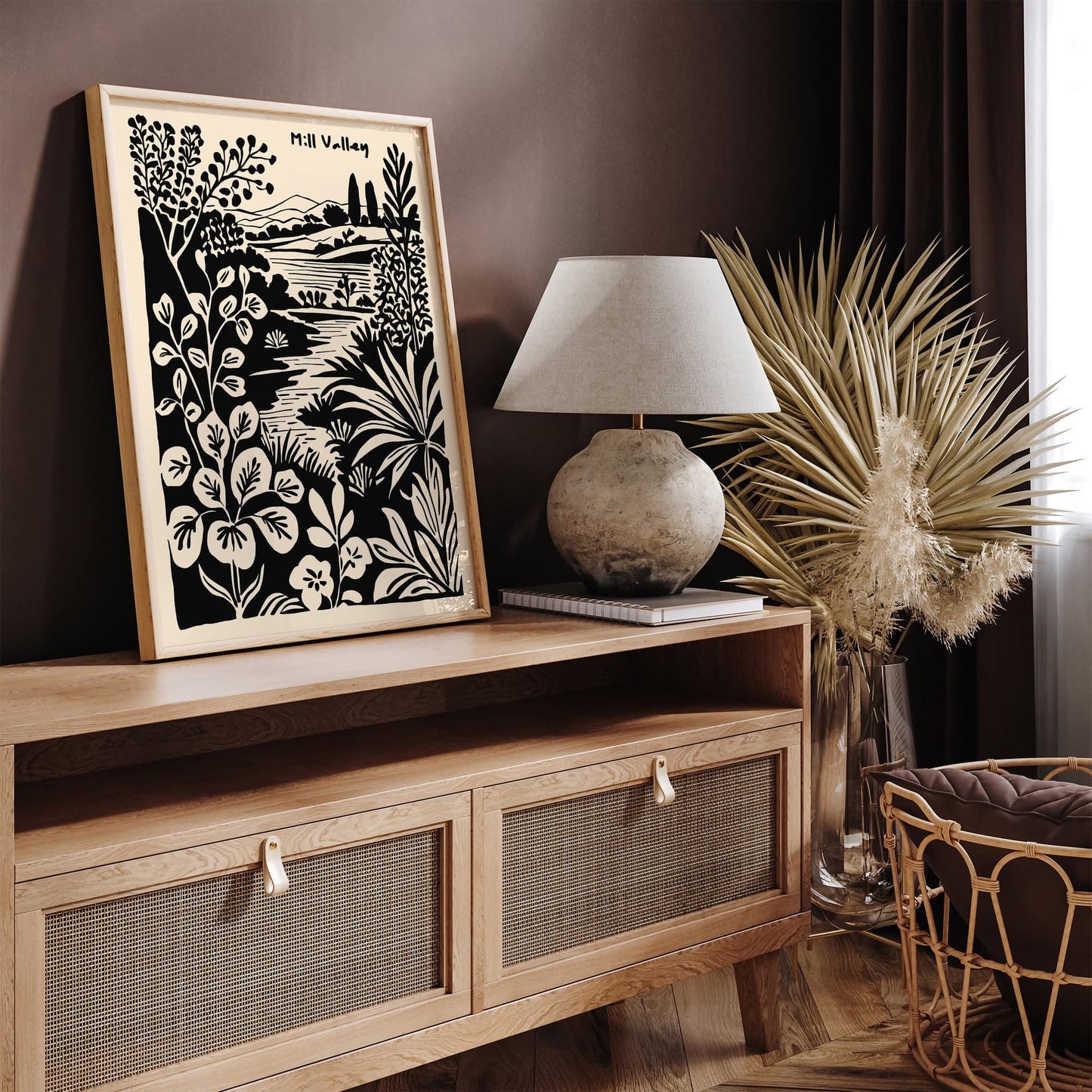 Mill Valley Travel Black Ink Poster