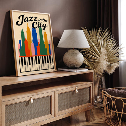 Jazz in the City Colorful Poster