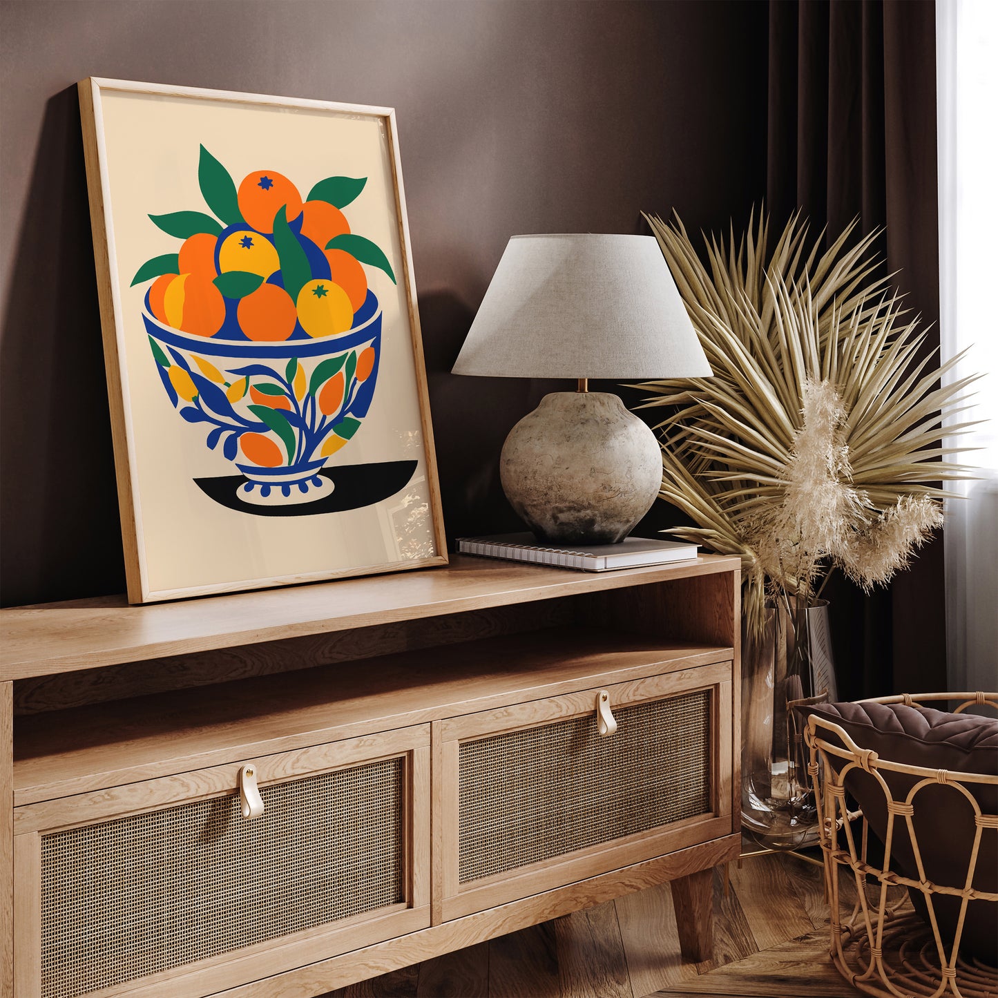 Bowl of Oranges Retro Kitchen Wall Art