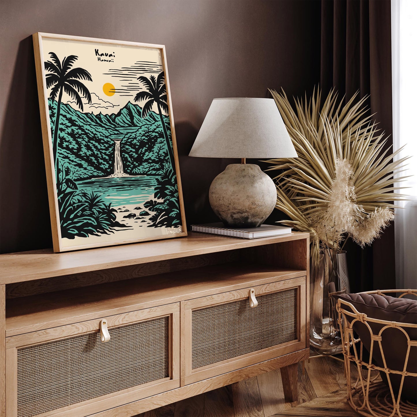 Kauai Hawaii Poster – Tropical Landscape Wall Art