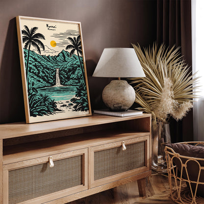 Kauai Hawaii Poster – Tropical Landscape Wall Art