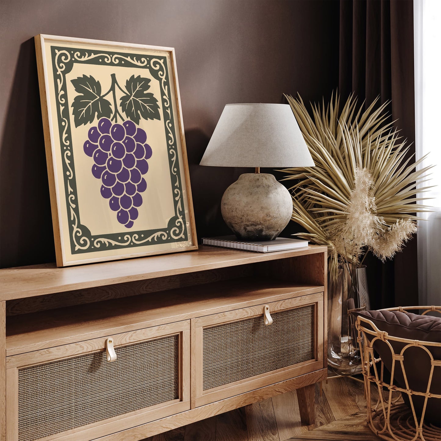 Bunch of Grapes Art Print - Kitchen Victorian Style Wall Art