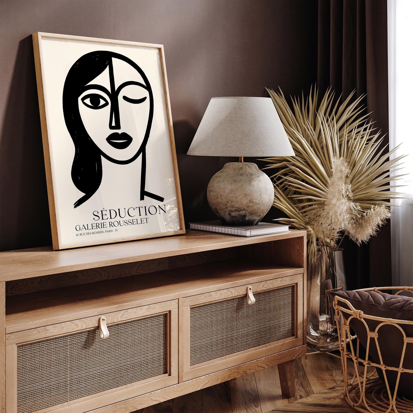Seduction Black Ink Woman – French Chic Wall Art Print