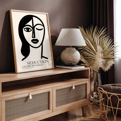 Seduction Black Ink Woman – French Chic Wall Art Print