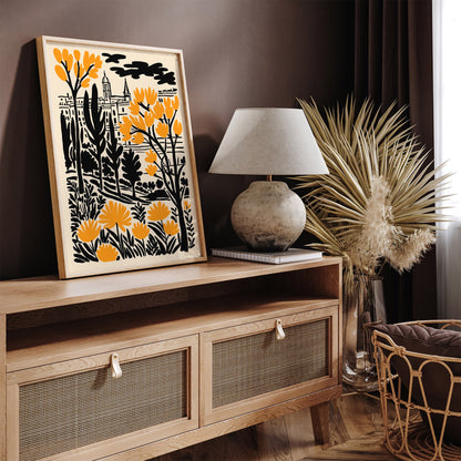 France Cityscape Yellow Poster