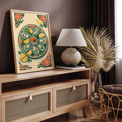 Oyster Plates Kitchen Poster