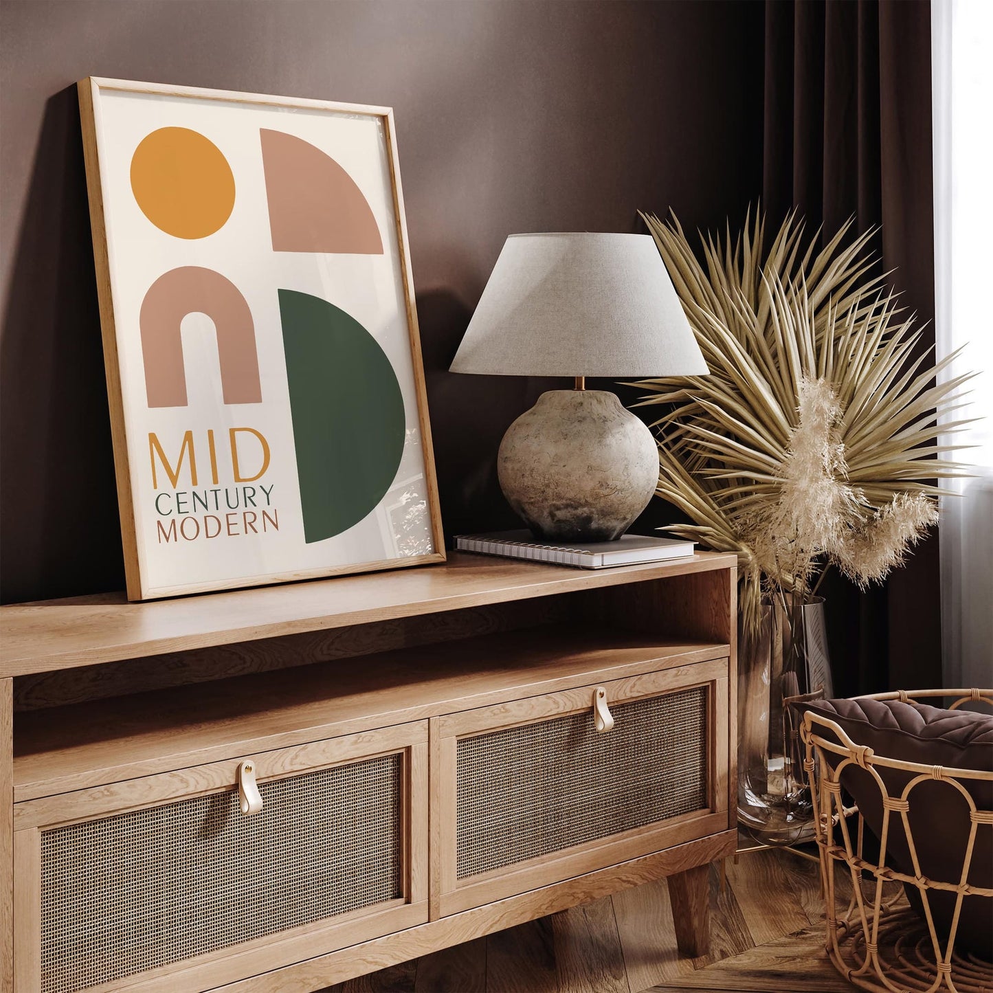 Mid Century Modern Geometric Art Print 2025