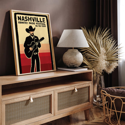 Nashville Country Music Festival Retro Poster