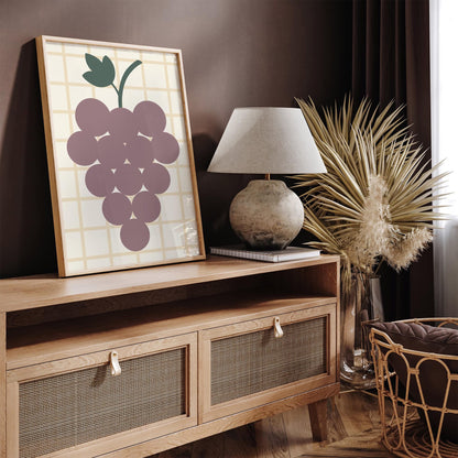 Grapes Illustration - Scandinavian Kitchen Wall Art Print