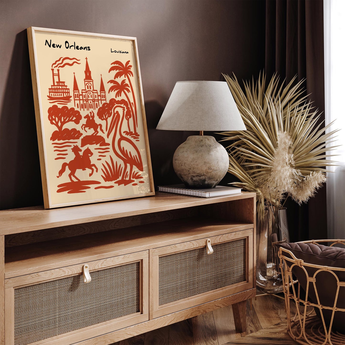 New Orleans Louisiana Red Poster