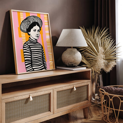 Mid Century Portrait of a Girl Art Print