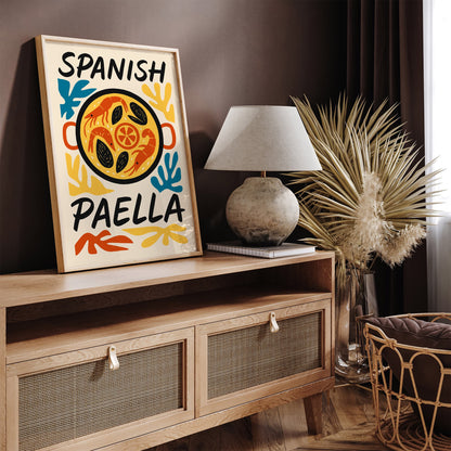 Spanish Paella Dish Poster for Kitchen Wall Decor