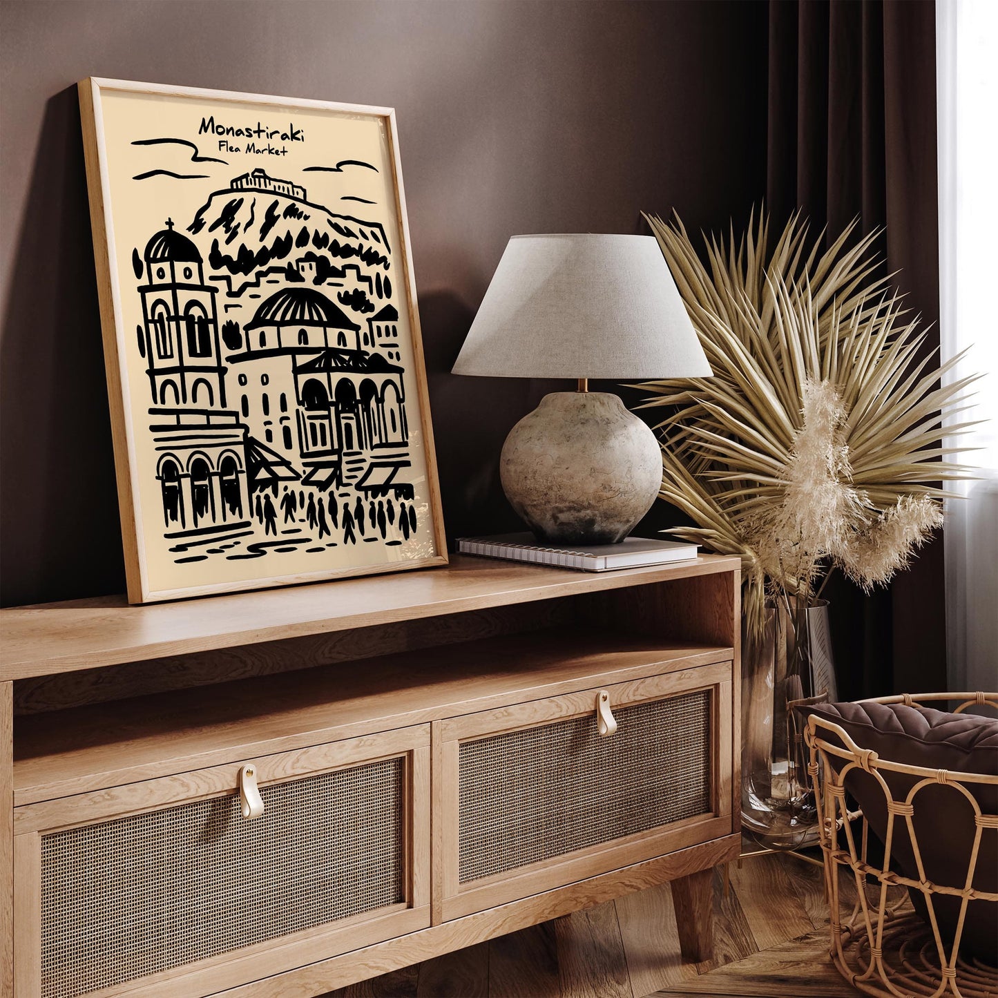 Monastiraki Market Poster - Athens Greece Travel Wall Art