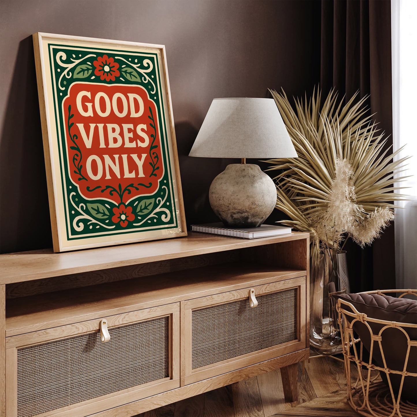 Good Vibes Only Quote Poster - Vintage Stylizing Art Print