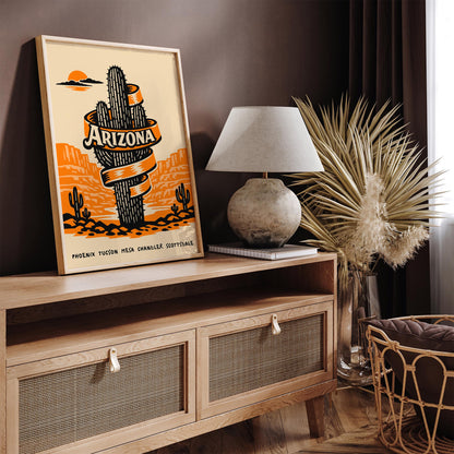 Arizona Saguaro Cactus Poster – Desert Wall Art