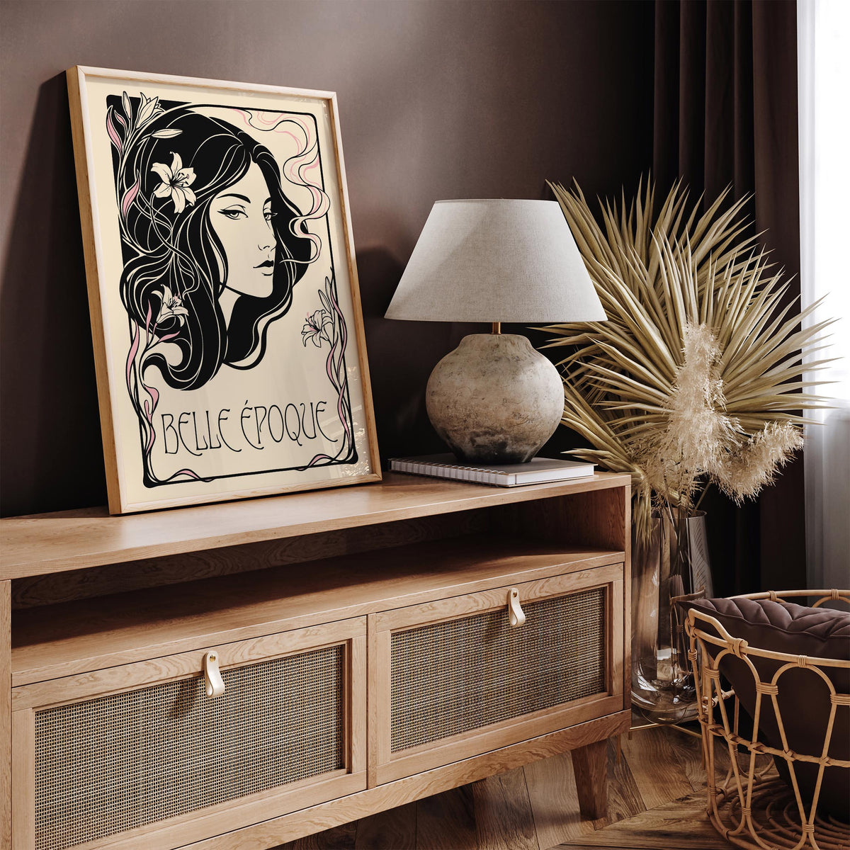Art Nouveau Woman Portrait Vintage Art Poster