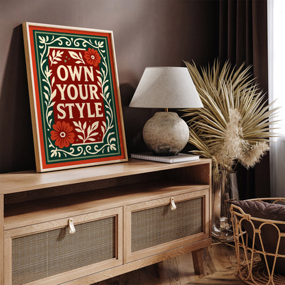 Own Your Style Quote Poster,  Fashion Room Decor