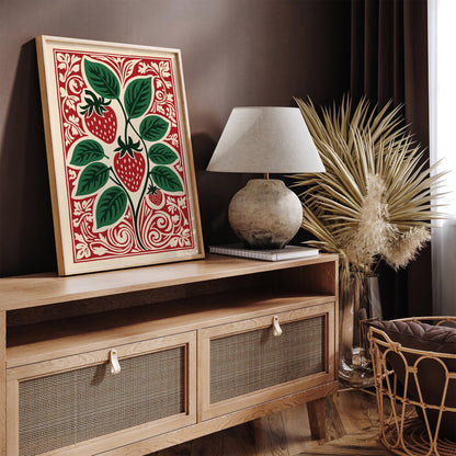 Strawberry Fruit Poster - Kitchen Wall Decor