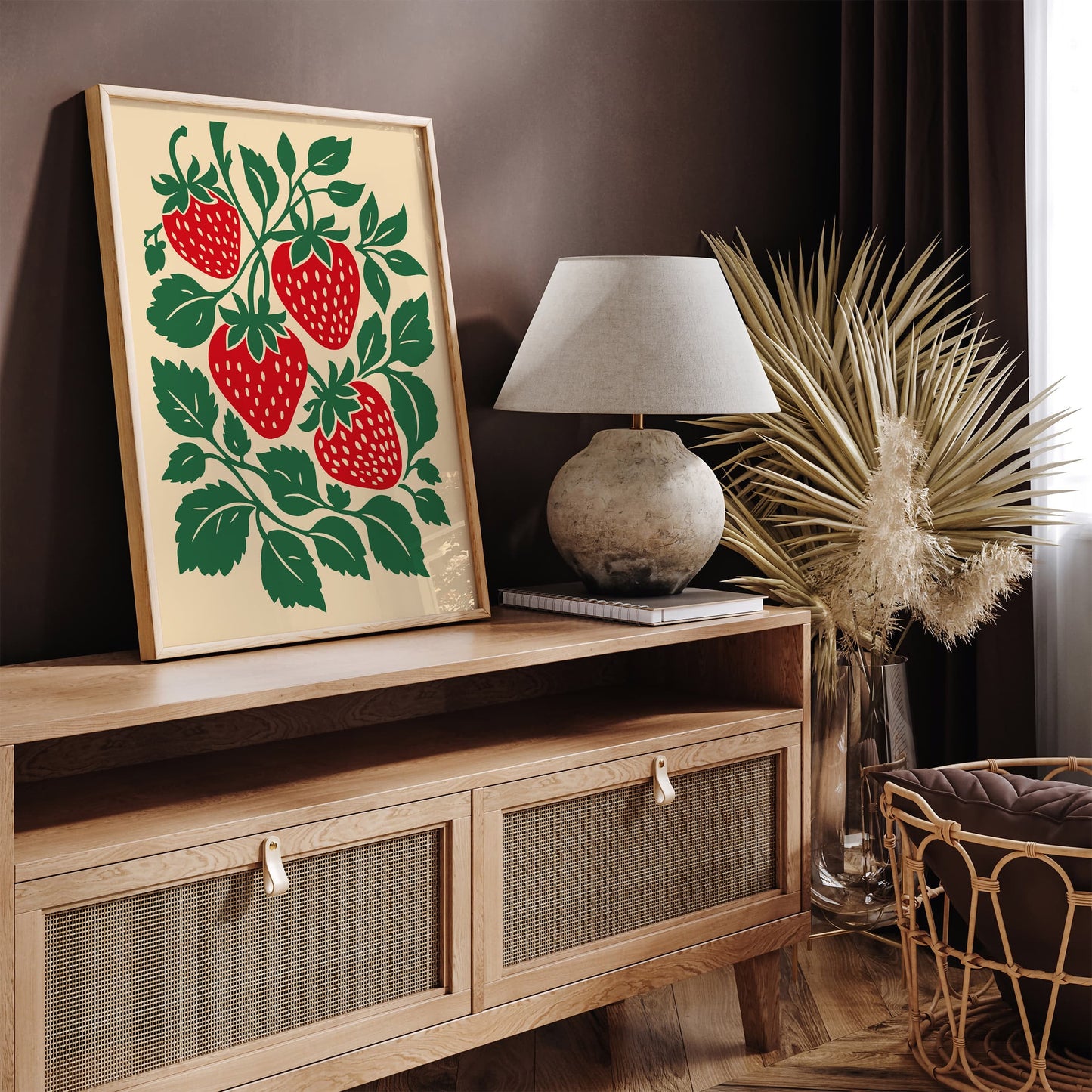 Rustic Strawberries Poster