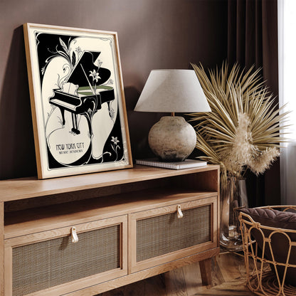 New York City Music Academy Art Nouveau Poster