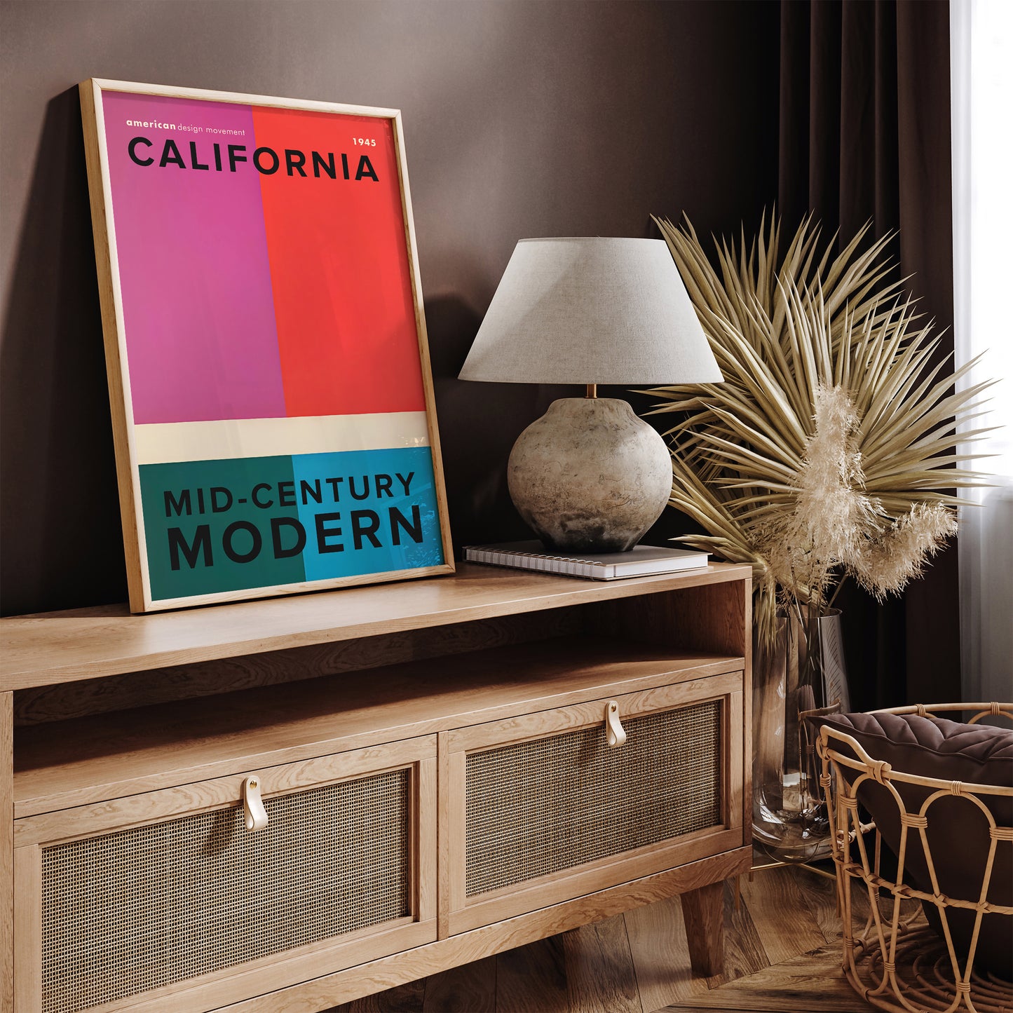 Mid Century Modern California Coloful Wall Art