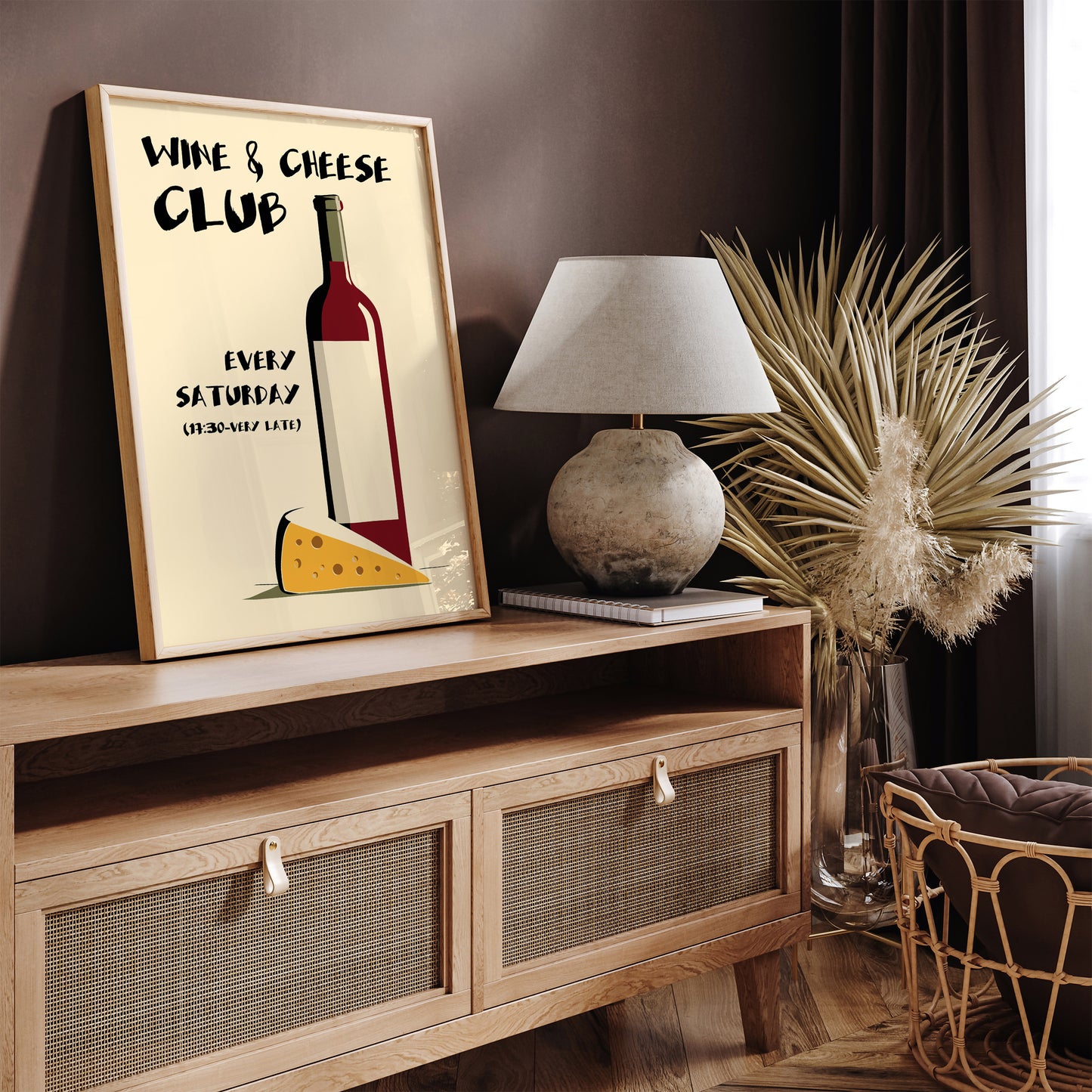 Wine & Cheese Club Art Print