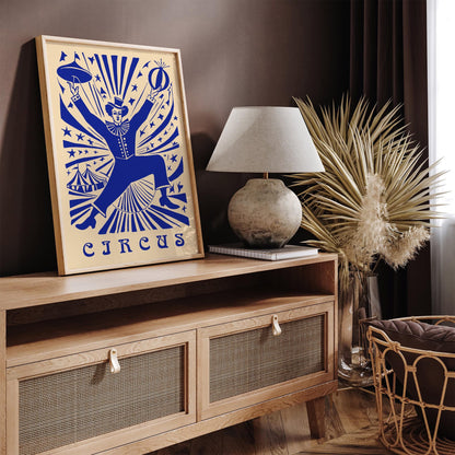 Indigo Blue Circus Vintage Festival Poster