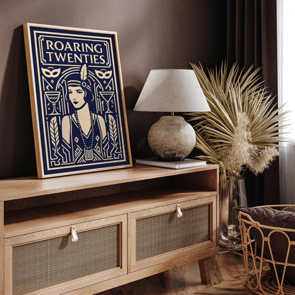 Roaring Twenties Flapper Girl Art Deco Poster