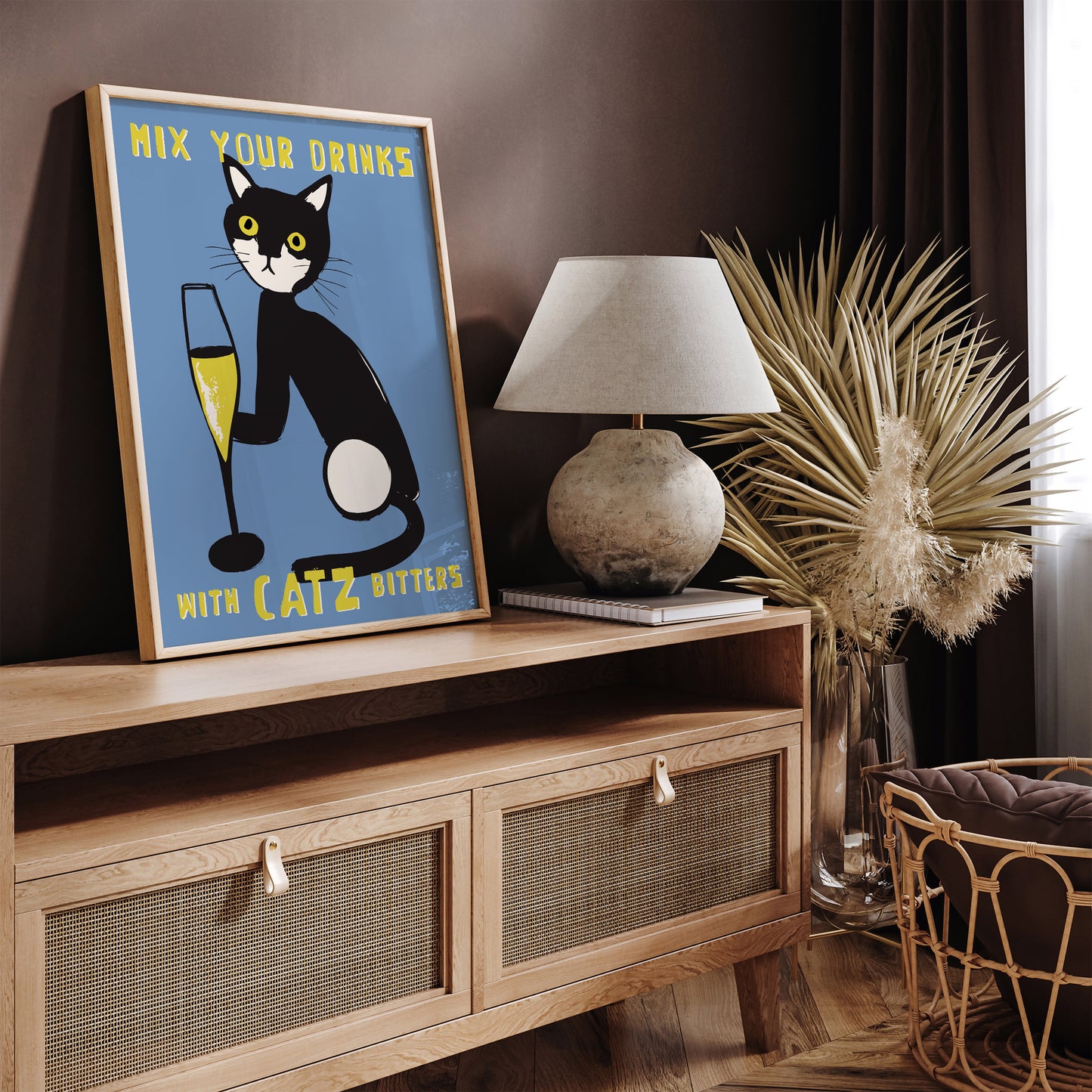 Catz Bitters Drink Vintage Poster